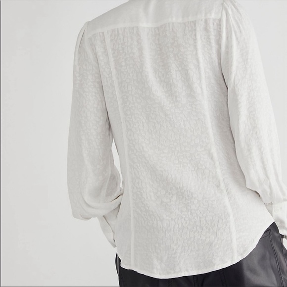 Free People Bianca Blouse long sleeve button down s white - Picture 3 of 11